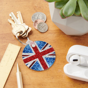 Brits vlaggen rode blauwe witte muggen sleutelhanger