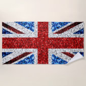 Brits vlaggen rode blauwe witte muggen strandlaken (Voorkant)