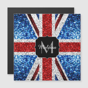 Brits vlaggen rode blauwe witte sparken gliters Mo