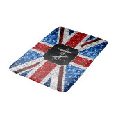 Brits vlaggen rode blauwe witte sparken gliters Mo Badmat (Gekanteld)