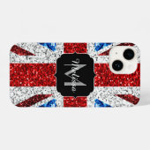 Brits vlaggen rode blauwe witte sparken gliters Mo iPhone Hoesje (Achterkant horizontaal)