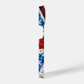 Brits vlaggen rode blauwe witte sparken gliters Mo iPhone Hoesje (Rechterkant)