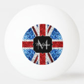 Brits vlaggen rode blauwe witte sparken gliters Mo Pingpongballen (Voorkant)