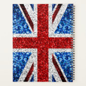 Brits vlaggen rode blauwe witte sparken gliters Mo Planner (Achterkant)