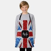 Brits vlaggen rode blauwe witte sparken gliters Mo Schort (Gedragen)