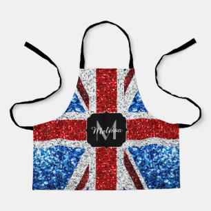 Brits vlaggen rode blauwe witte sparken gliters Mo Schort