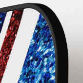 Brits vlaggen rode en blauwe sparkles glitters pickleball paddle (Links Detail)