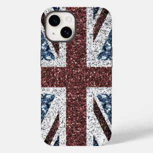Brits vlaggetje Rustische vintage spint glitters Case-Mate iPhone 14 Hoesje