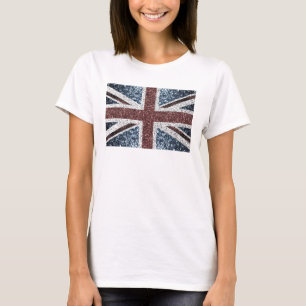 Brits vlaggetje Rustische vintage spint glitters T-shirt