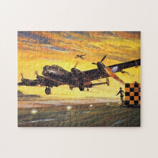 Brits vliegtuig met WWII-bomber dat opstart Legpuzzel (Horizontaal)