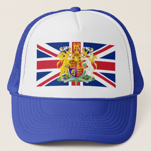Brits wapenschild en vlag trucker pet (Voorkant)