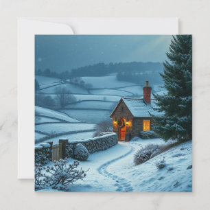 Brits winterlandschap feestdagenkaart