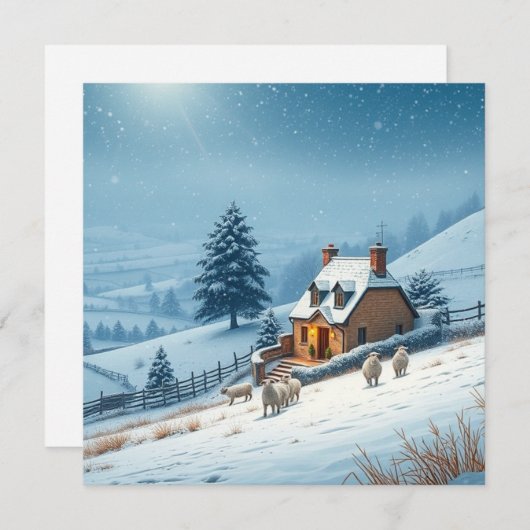 Brits winterlandschap  feestdagenkaart (Voorkant / Achterkant)