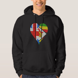 Brits Zimbabwaans vlaggenhart Hoodie