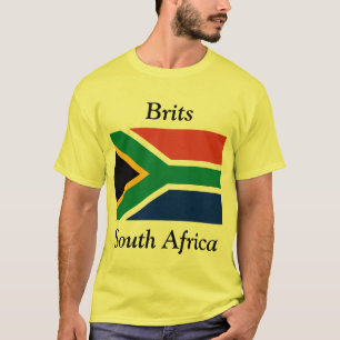 Brits, Zuid-Afrika met Zuid-Afrikaanse vlag T-shirt
