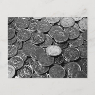 Britse 5-pence-munten briefkaart