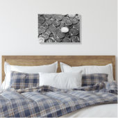 Britse 5-pence-munten canvas afdruk (Insitu (Slaapkamer))