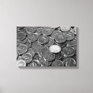 Britse 5-pence-munten canvas afdruk
