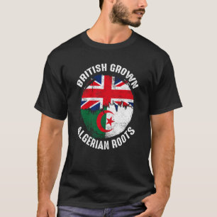 Britse Algerijnse vintagevlaggen voor mannen T-shirt