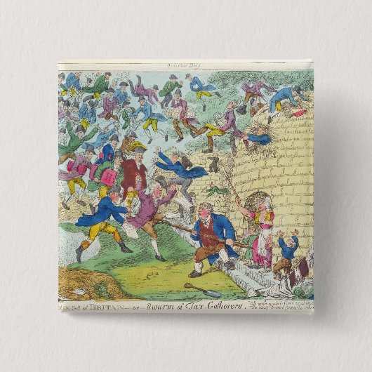 Britse belastingverlichting of zwerm vierkante button 5,1 cm (Voorkant)