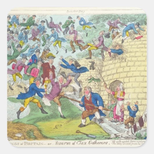 Britse belastingverlichting of zwerm vierkante sticker (Voorkant)