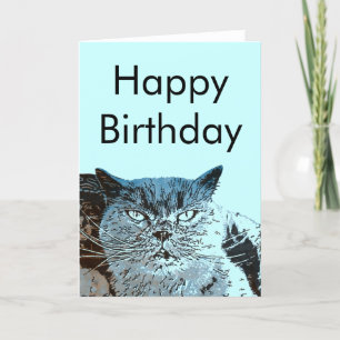 Britse Blue Cat Verjaardag Kaart