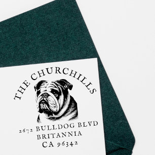 Britse Bulldog Familienaam Retouradres Rubberstempel