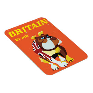 Britse Bulldog vintage reisposter Magneet