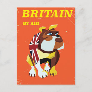 Britse Bulldog Vintage stijl reisposter Briefkaart