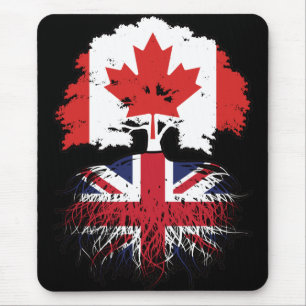 Britse Canadese Canadese Boomwortels Vlag Muismat