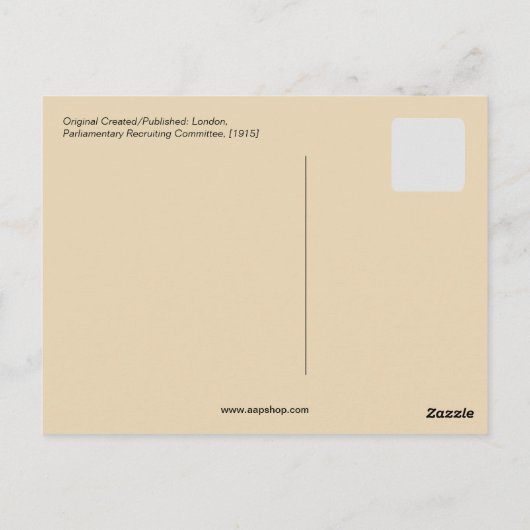 Britse Eerste Wereldoorlog Briefkaart (Achterkant)