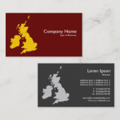 Britse eilanden - Amber en Dark Maroon Visitekaartje (Voorkant / Achterkant)