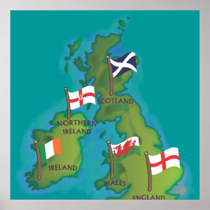 Britse Eilanden en Ierland Poster