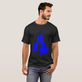 Britse eilanden in blauw t-shirt (Voorkant volledig)