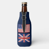 Britse en Amerikaanse vlaggen. Flesjeskoeler (Fles Achterkant)