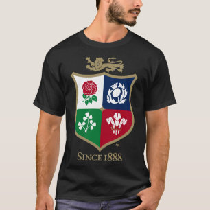 Britse en Ierse Leeuwen Rugby Logo Ontwerp T-shirt