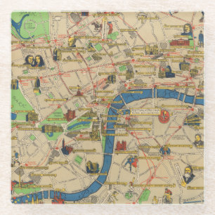 Britse Festival: Gids voor de Londense kaart Glazen Onderzetter