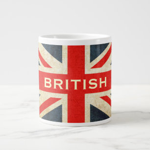 Britse Grunge Union Jack Reuzen Koffiemok Extra Grote Beker