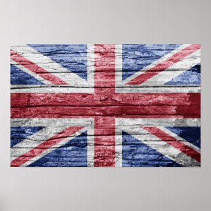 Britse houten vlag poster