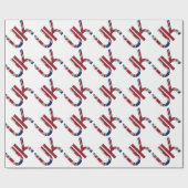Britse Initialen Union Jack Flag Colors Cadeaupapier (Vlak)