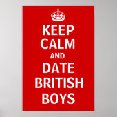 Britse jongens houden kalm en datum poster (Voorkant)