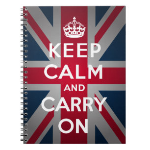 Britse Keep Calm Carry Britse spiraal Notitieboek