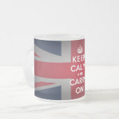 Britse Keep Calm Frosted Glass Coffee Mok Cup (Voorkant links)