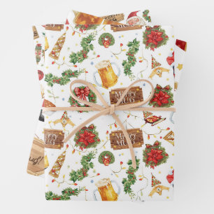 Britse Kerst Inpakpapier Kerstman Vel