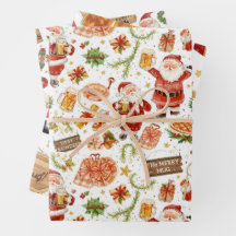 Britse Kerst Inpakpapier Kerstman