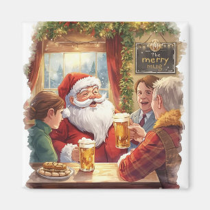 Britse Kerstfeest Borrel Kerstman in de Kroeg Magneet