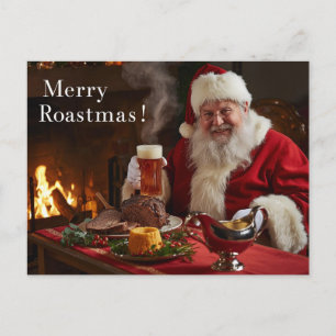 Britse kerstkaart met Kerstman in de pub Feestdagenkaart