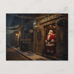 Britse kerstkaart met Kerstman in de pub Feestdagenkaart