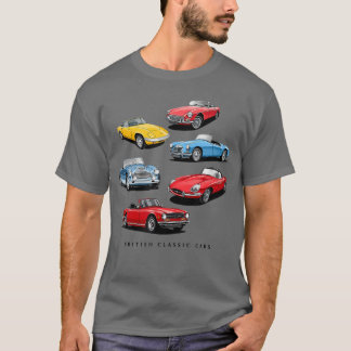 Britse klassieke sportwagen collectie vintage t-shirt