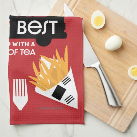 Britse Klassieke vis en chips Theedoek (Quarter Fold)